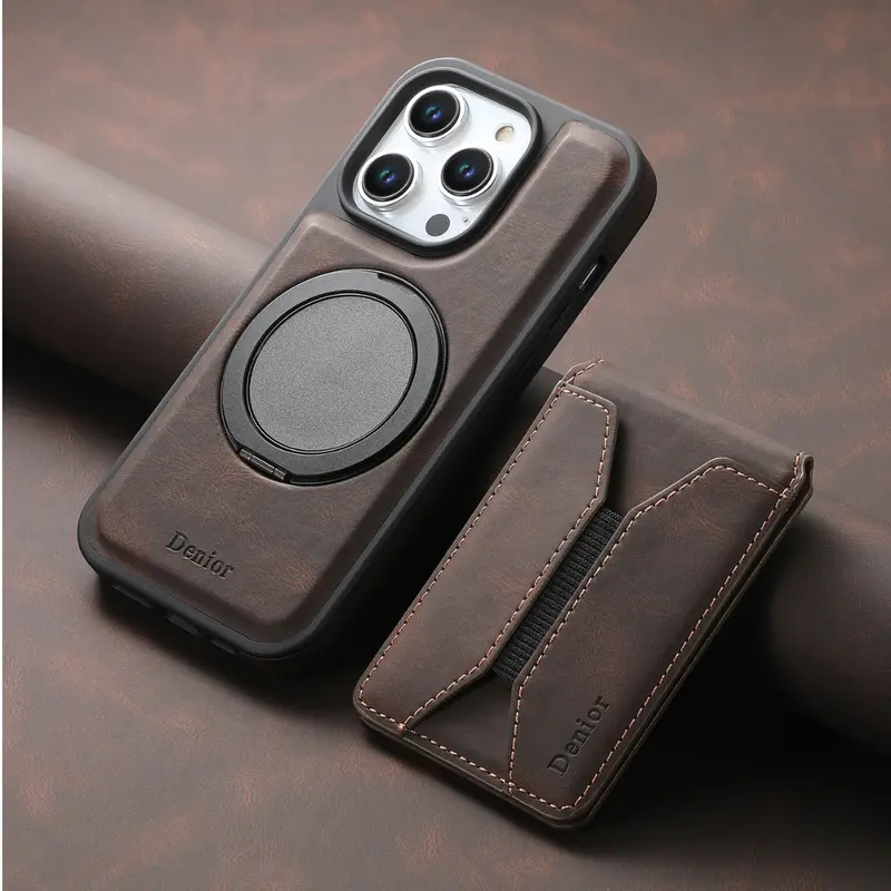 Magnetic Leather Wallet Case for iPhone – MagSafe Ready
