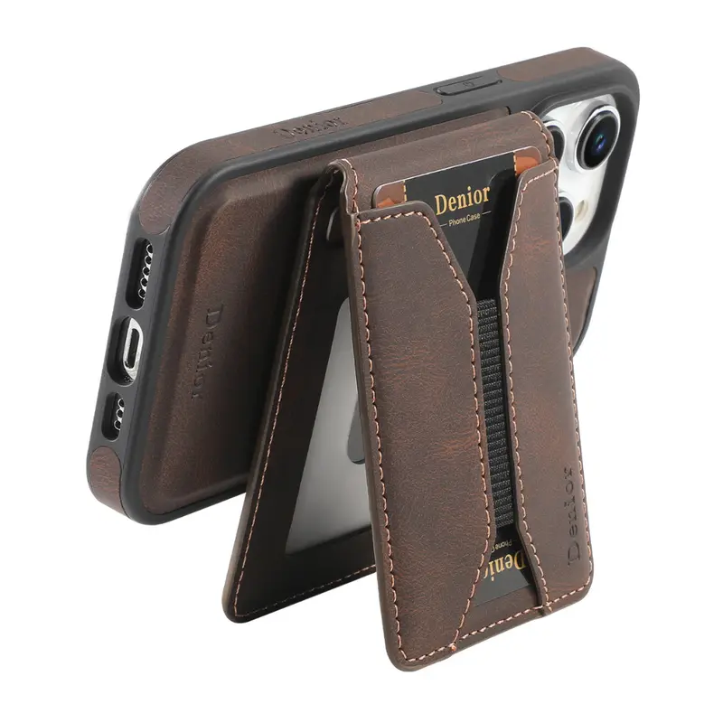 Magnetic Leather Wallet Case for iPhone – MagSafe Ready