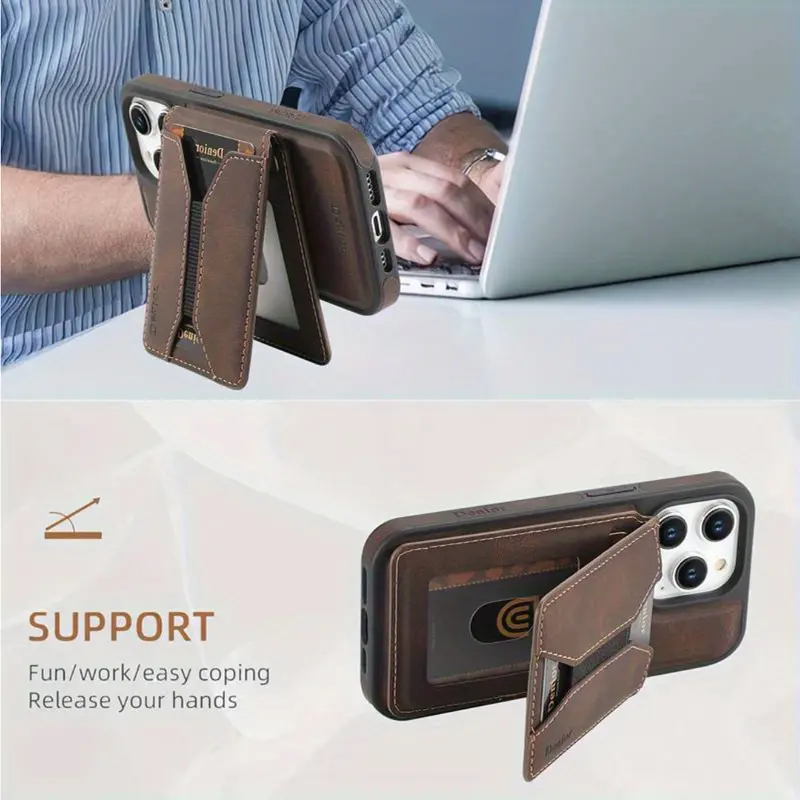 Magnetic Leather Wallet Case for iPhone – MagSafe Ready 2
