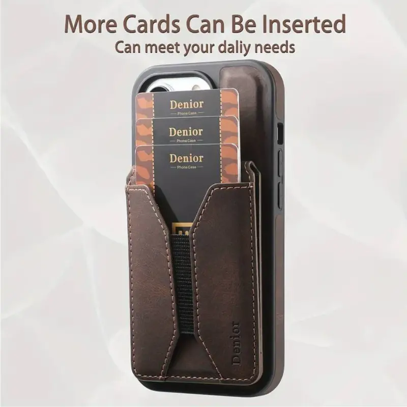 Magnetic Leather Wallet Case for iPhone – MagSafe Ready