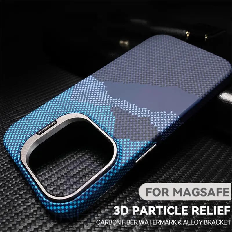 MagSafe iPhone Case with Aluminum Bracket and Textured 3D Surface
