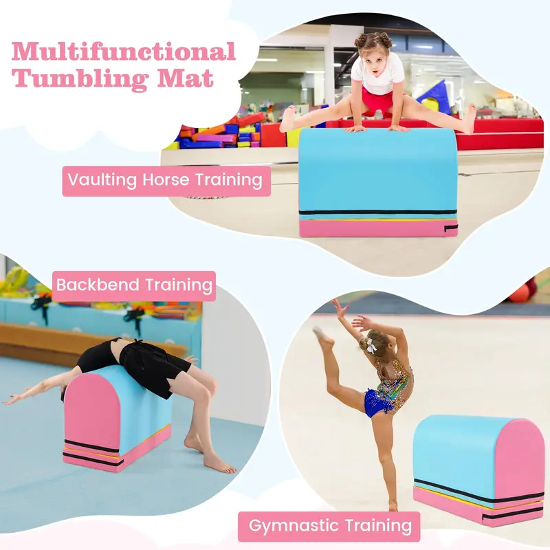 Mailbox-Style Tumbling Mat – Gymnastics Vaulting Box with Detachable Foam Mat & Carry Handle 2