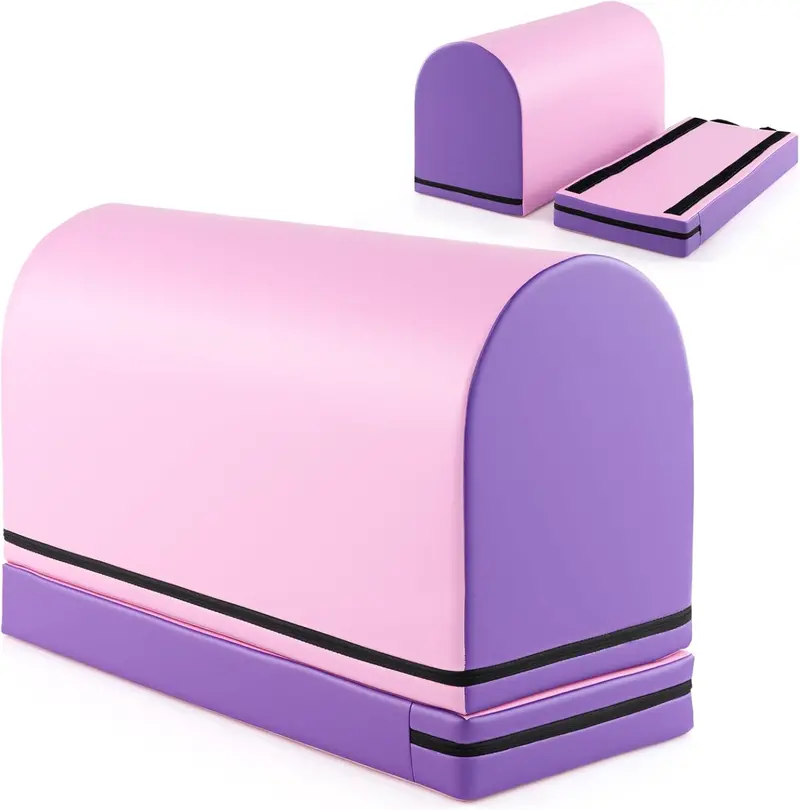 Mailbox-Style Tumbling Mat – Gymnastics Vaulting Box with Detachable Foam Mat & Carry Handle