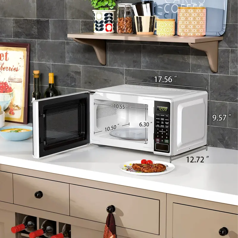 Mainstays 0.7 Cu. Ft. Countertop Microwave Oven – 700W, Compact White Design