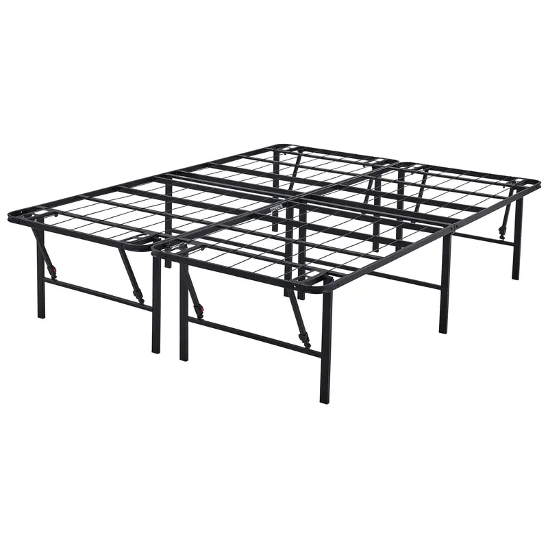Mainstays High-Profile Foldable Queen Platform Bed Frame – 18-Inch Steel Base in Black