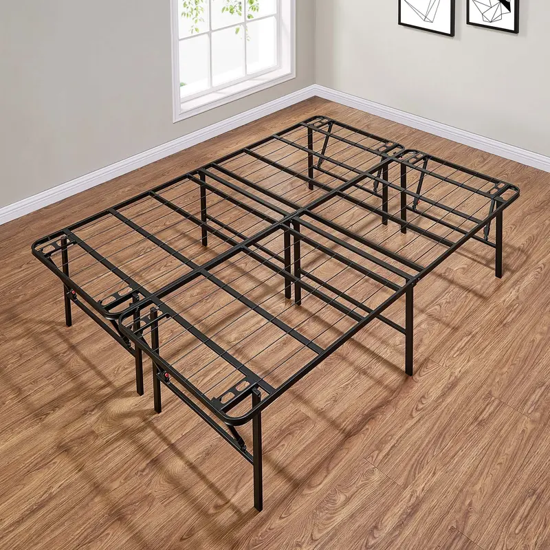 Mainstays High-Profile Foldable Queen Platform Bed Frame – 18-Inch Steel Base in Black