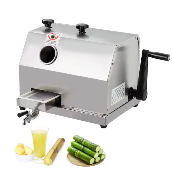 Manual Sugarcane Juicer with Triple Stainless Steel Rolls – 2.4-Inch Feed Opening, 110 lbs/hr Output for Home or Commercial Use