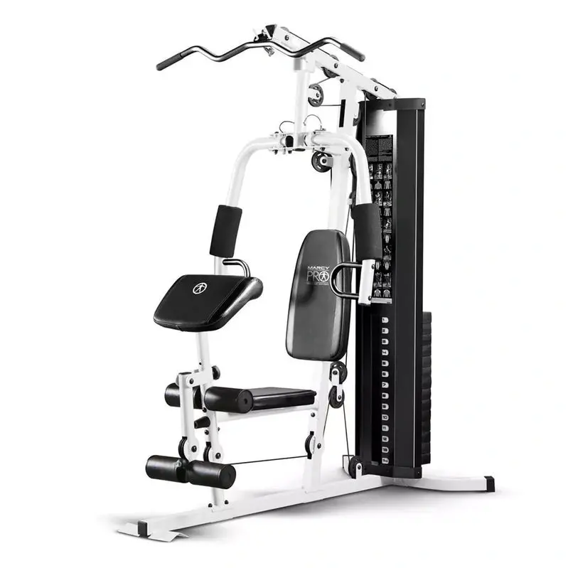 Marcy 150-Pound Stack Home Gym – Dual-Function Arm Press & Leg Developer in Black/White