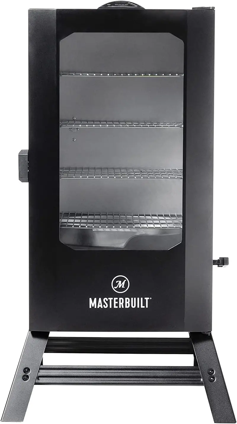 Masterbuilt 40-Inch Digital Electric Smoker – Black, Glass Viewing Window, 4 Adjustable Racks, Portable Legs