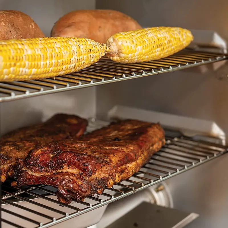 Masterbuilt 40-Inch Digital Electric Smoker – Black, Glass Viewing Window, 4 Adjustable Racks, Portable Legs
