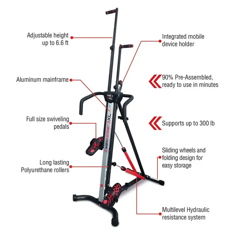 MaxiClimber XL Vertical Climber – Hydraulic Resistance Exercise System