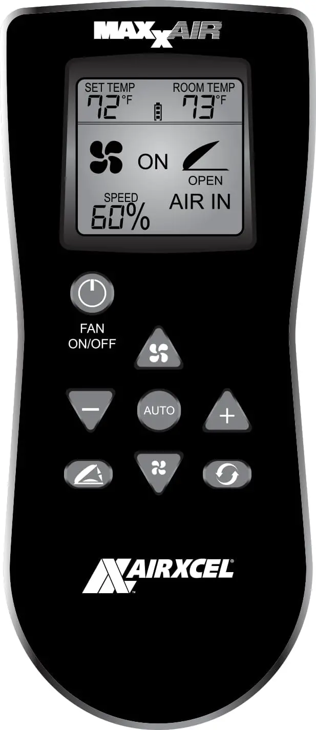 MaxxFan Deluxe Roof Vent with Remote Control – Smoke Finish, Black Housing
