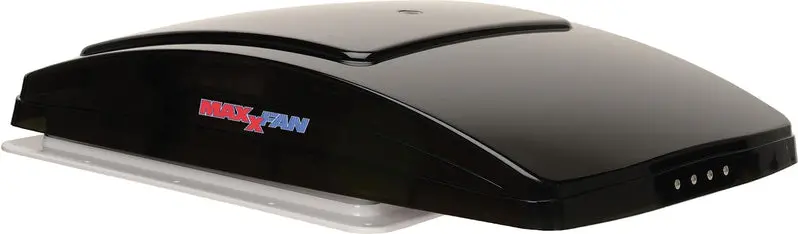 MaxxFan Deluxe Roof Vent with Remote Control – Smoke Finish, Black Housing