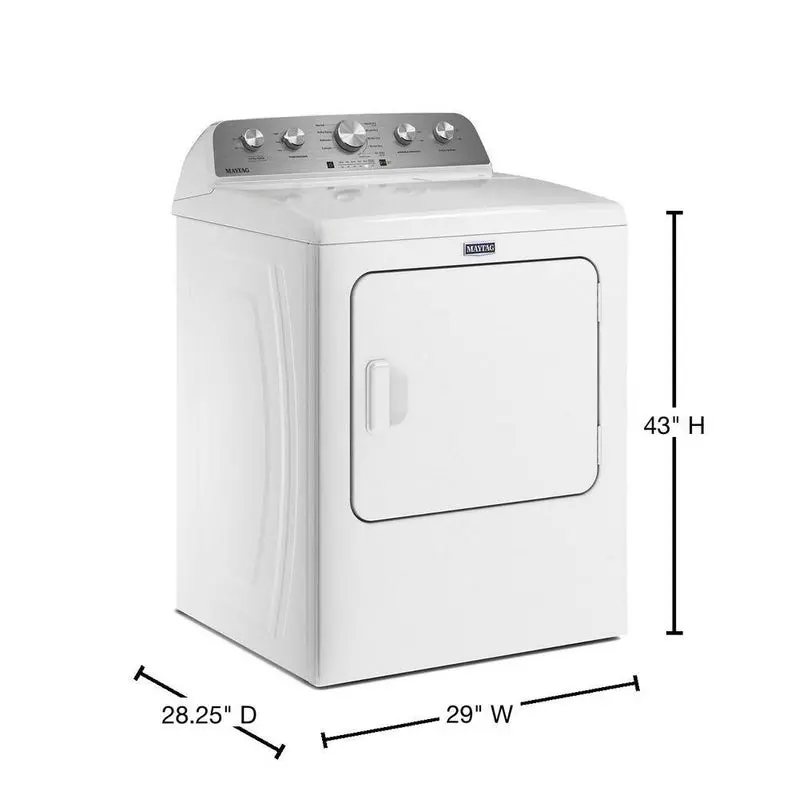 Maytag 7.0 cu. ft. White Gas Dryer – Vented Design, Model MGD4500MW for Reliable Drying