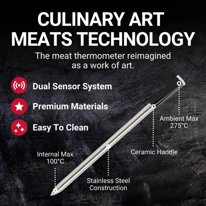 MEATER Plus Smart Meat Thermometer – Bluetooth-Enabled, 165ft Range, Oven-to-Grill Precision Cooking Aid