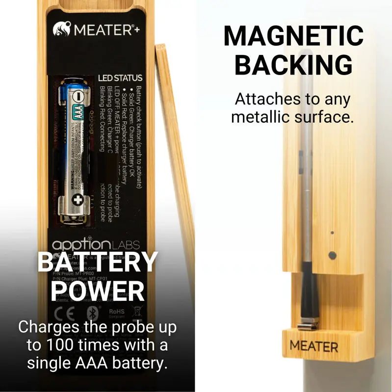 MEATER Plus Smart Meat Thermometer – Bluetooth-Enabled, 165ft Range, Oven-to-Grill Precision Cooking Aid
