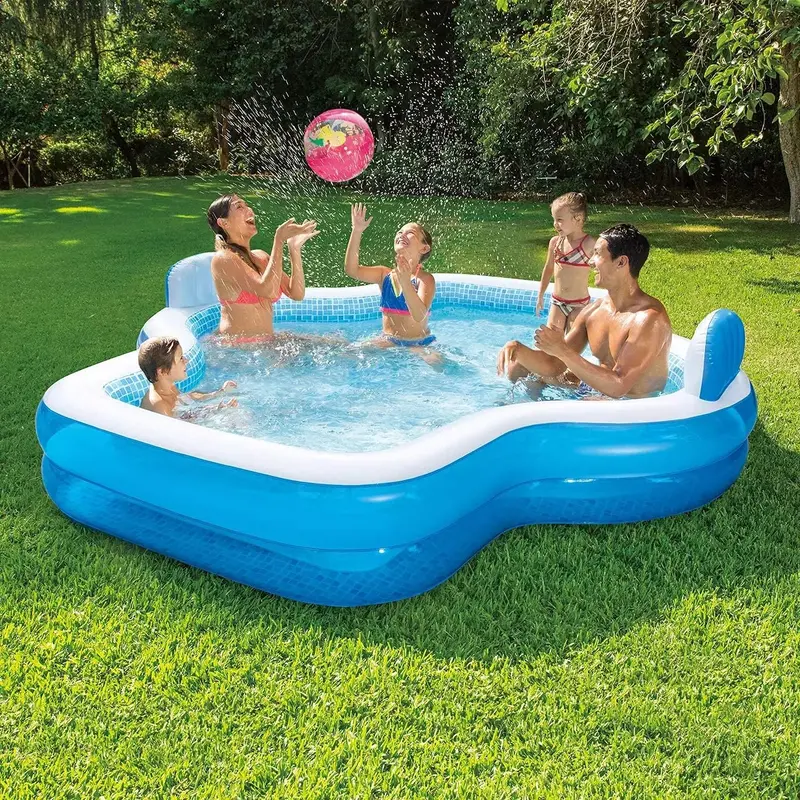 Members Mark 10-Foot Inflatable Family Pool – Includes Two Comfort-Backrest Seats, Upgraded Version 2