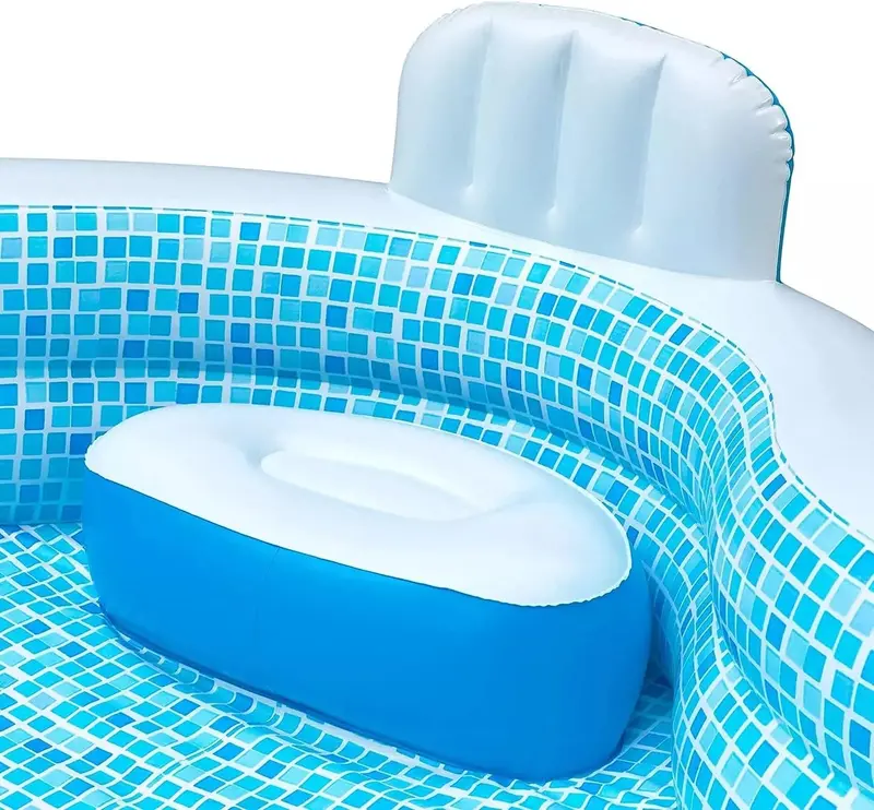 Members Mark 10-Foot Inflatable Family Pool – Includes Two Comfort-Backrest Seats, Upgraded Version