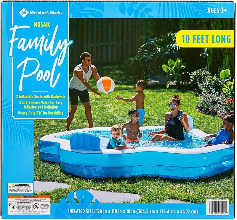 Member's Mark Elegant 10-Foot Inflatable Family Pool with Dual Comfort Seats