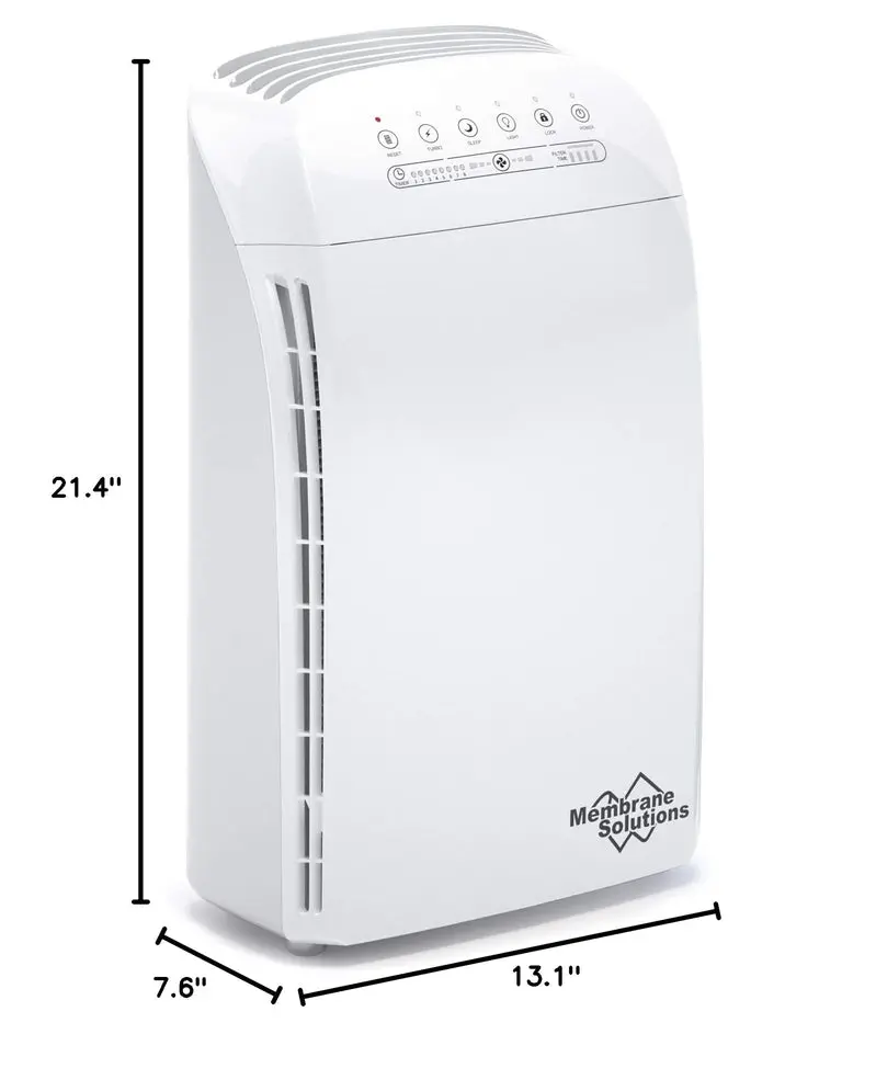 Membrane Solutions MSA3 Air Purifier – Covers Up to 1590 sq ft, HEPA + Activated Carbon Filtration