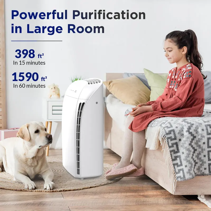 Membrane Solutions MSA3 Air Purifier – Covers Up to 1590 sq ft, HEPA + Activated Carbon Filtration