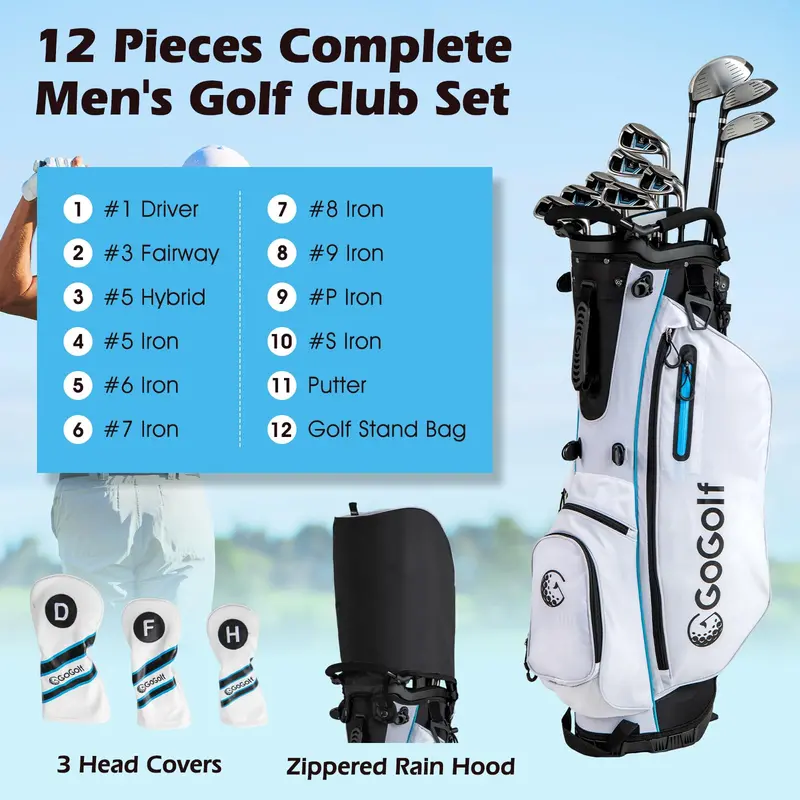 Men’s Full Golf Set – 12-Piece Right-Handed Starter Club Bundle