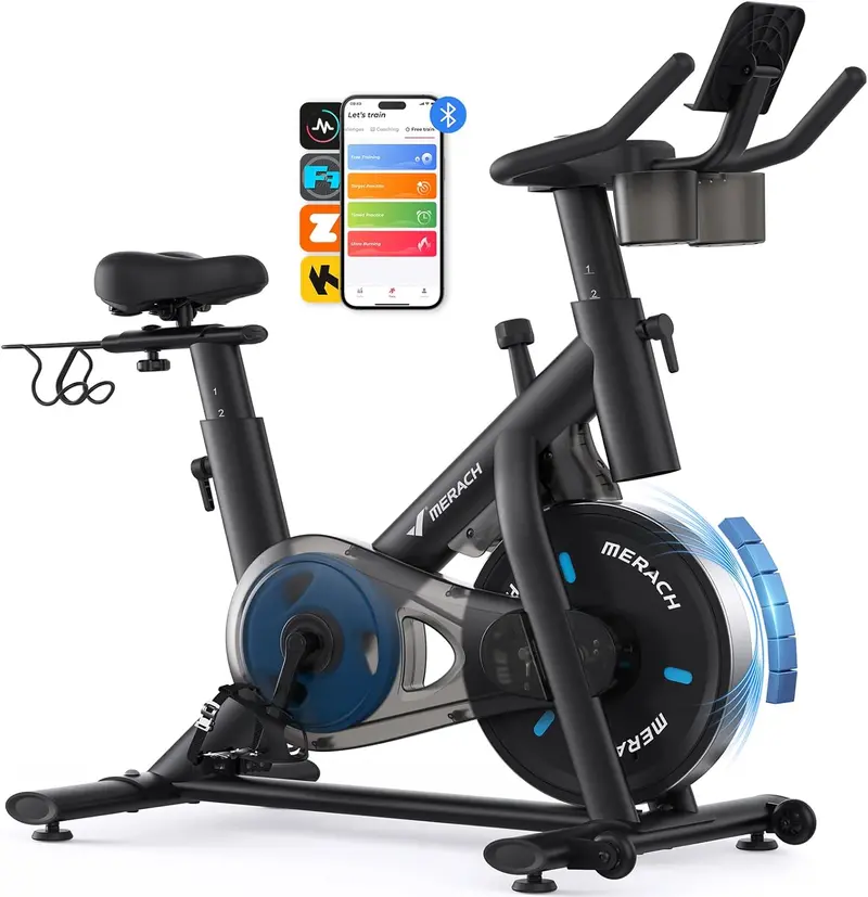 MERACH Smart Exercise Bike with Magnetic Resistance, Quiet Indoor Cycling & App Integration 3
