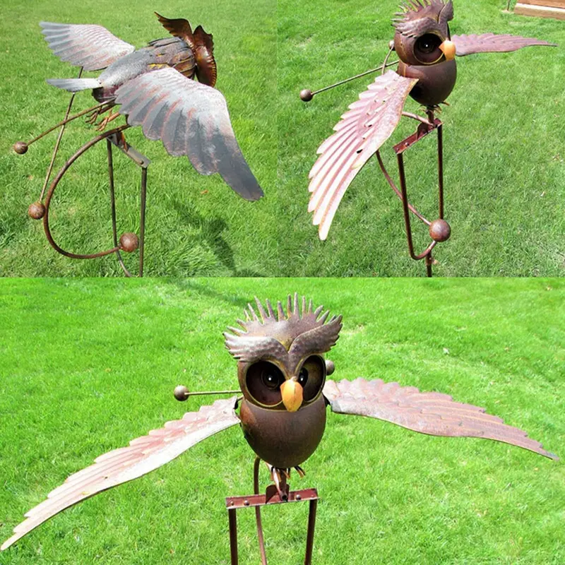 Metal Eagle Wing Spinning Garden Accent – Reflective & Aerodynamic Design