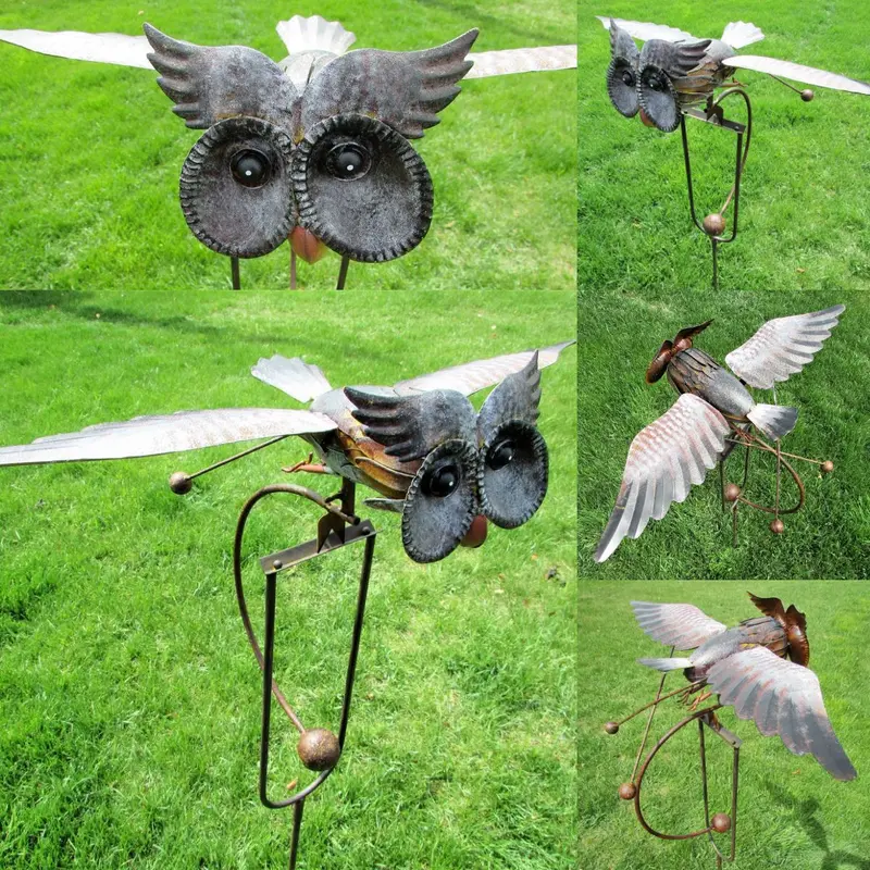 Metal Eagle Wing Spinning Garden Accent – Reflective & Aerodynamic Design