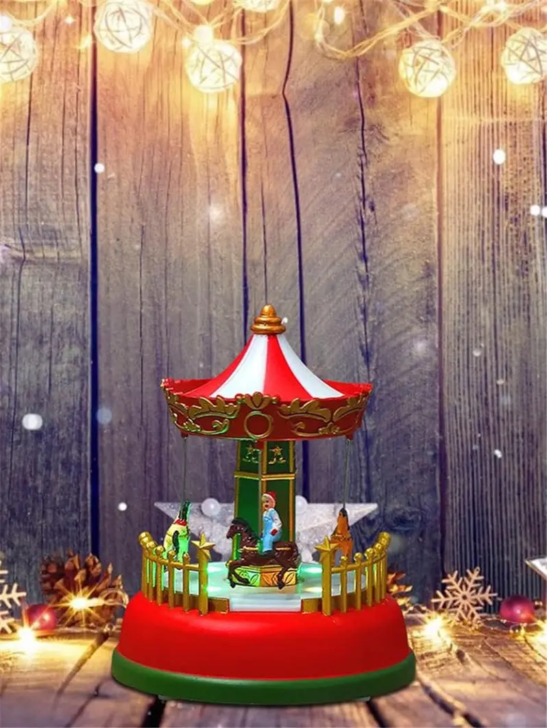 MGWYE Holiday Music Box with Lighted Display – Festive Ornament Gift