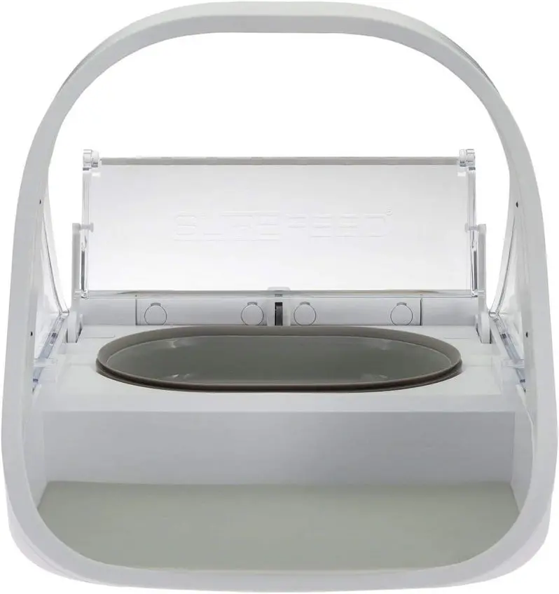 Microchip-Activated Automatic Pet Feeder (MPF001) | Dual-Compartment Dispenser for Wet & Dry Food | Includes Bonus Pet Towel