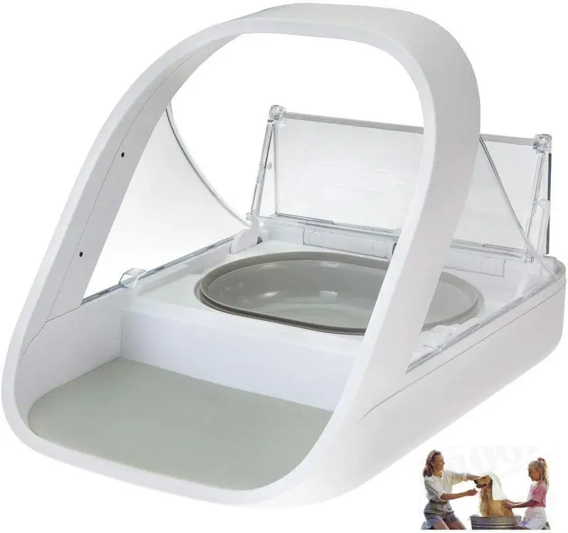 Microchip-Activated Automatic Pet Feeder (MPF001) | Dual-Compartment Dispenser for Wet & Dry Food | Includes Bonus Pet Towel