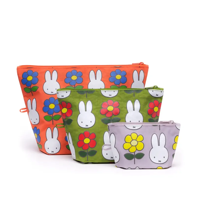 Miffy x Baggu Recycled Nylon Go Pouch Set – 3-Piece Travel-Friendly Collection
