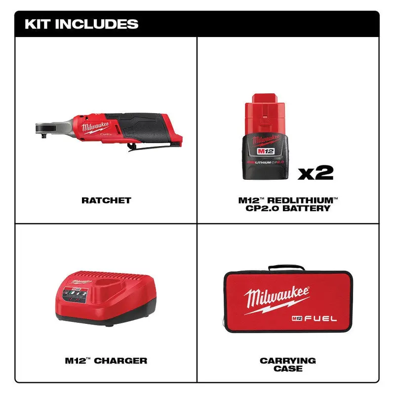 Milwaukee M12 FUEL 1/4" High-Speed Cordless Ratchet – Compact Fastening Tool with Brushless Motor