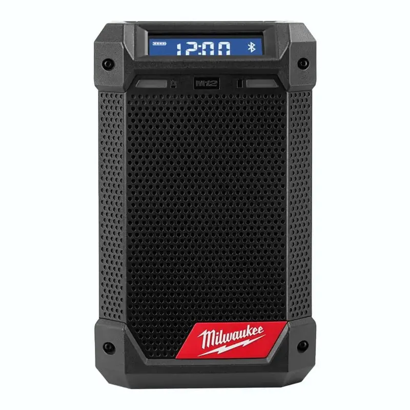 Milwaukee M12 Jobsite Radio – 12V Lithium-Ion Bluetooth/AM/FM Cordless Speaker with Built-in Charger (Model 2951-20)