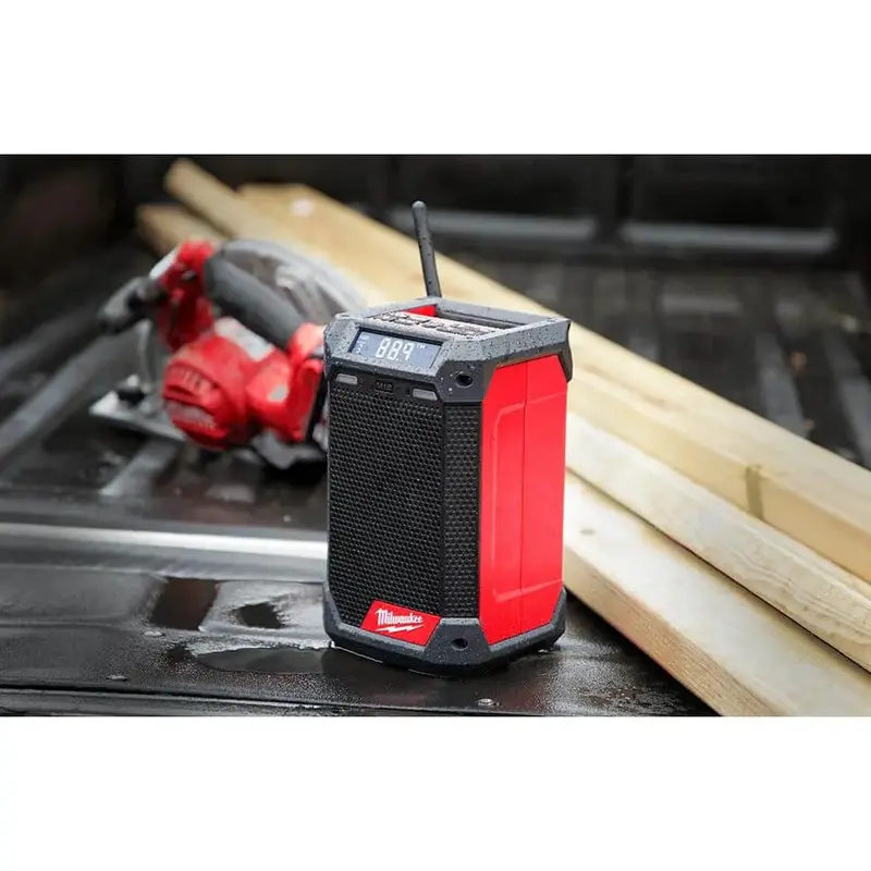 Milwaukee M12 Jobsite Radio – 12V Lithium-Ion Bluetooth/AM/FM Cordless Speaker with Built-in Charger (Model 2951-20)