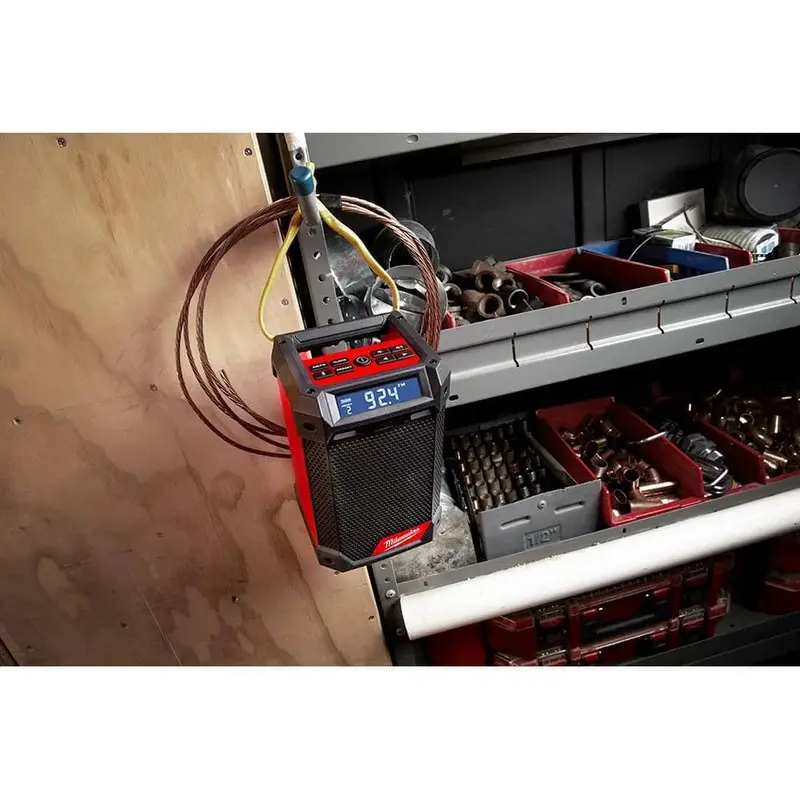 Milwaukee M12 Jobsite Radio – 12V Lithium-Ion Bluetooth/AM/FM Cordless Speaker with Built-in Charger (Model 2951-20)