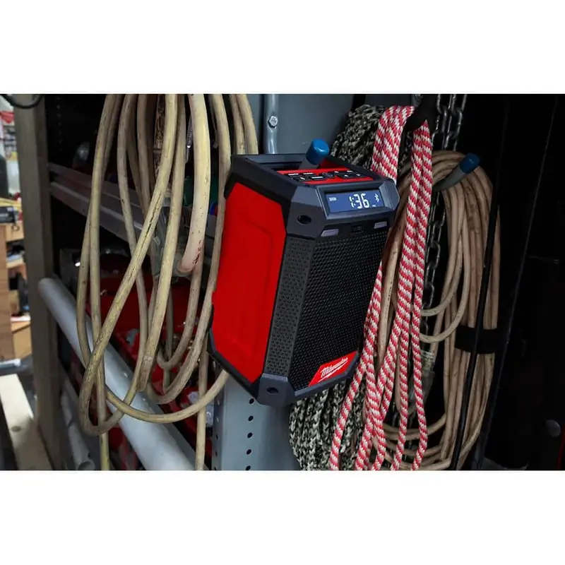 Milwaukee M12 Jobsite Radio – 12V Lithium-Ion Bluetooth/AM/FM Cordless Speaker with Built-in Charger (Model 2951-20)