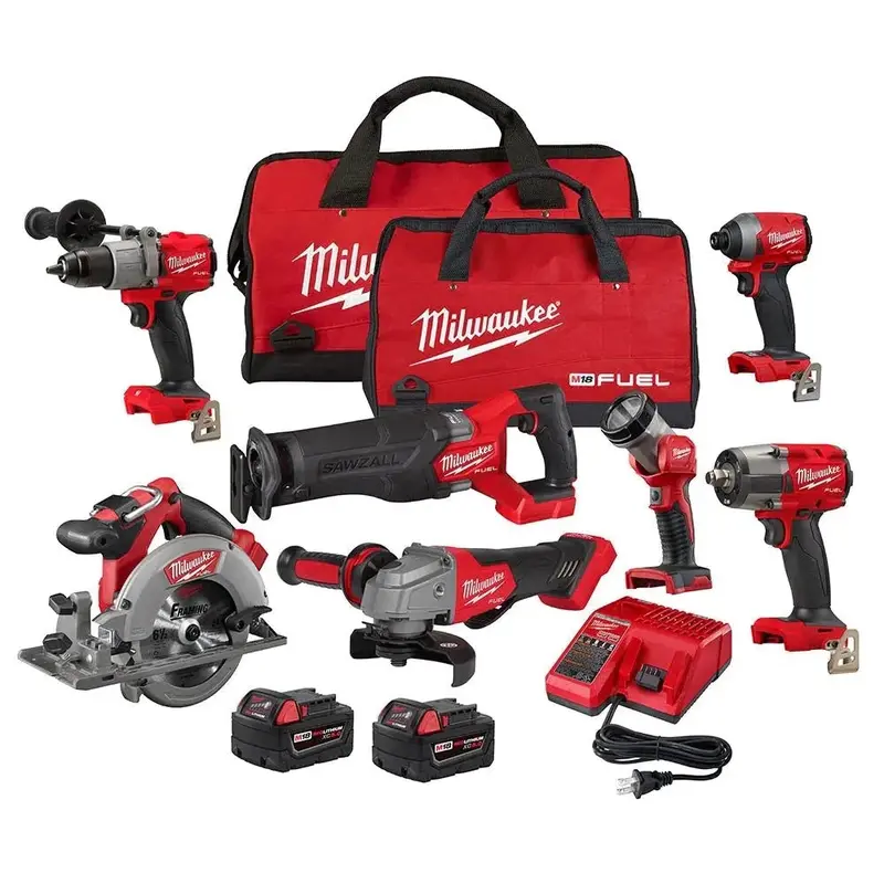 Milwaukee M18 FUEL 18V Cordless 7-Piece Tool Combo Kit with 5.0Ah Batteries