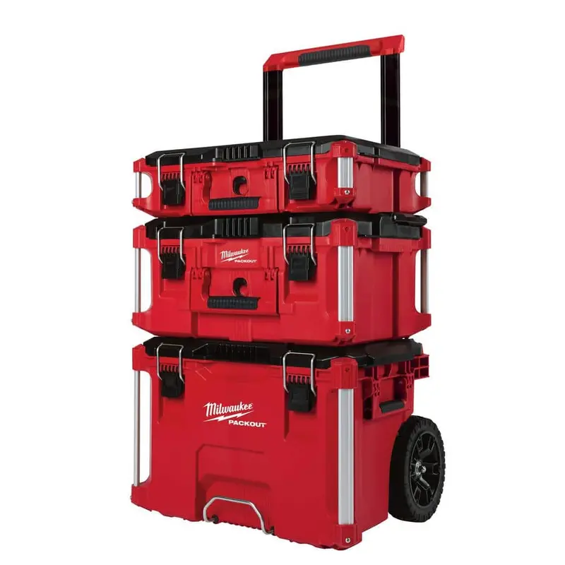 Milwaukee PACKOUT 22-Inch Rolling Tool Storage System – Large + Medium Box Combo Set