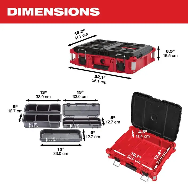 Milwaukee PACKOUT Rolling Tool System – 22" Large + Medium Tool Boxes + Rolling Base (8426/8425/8424)