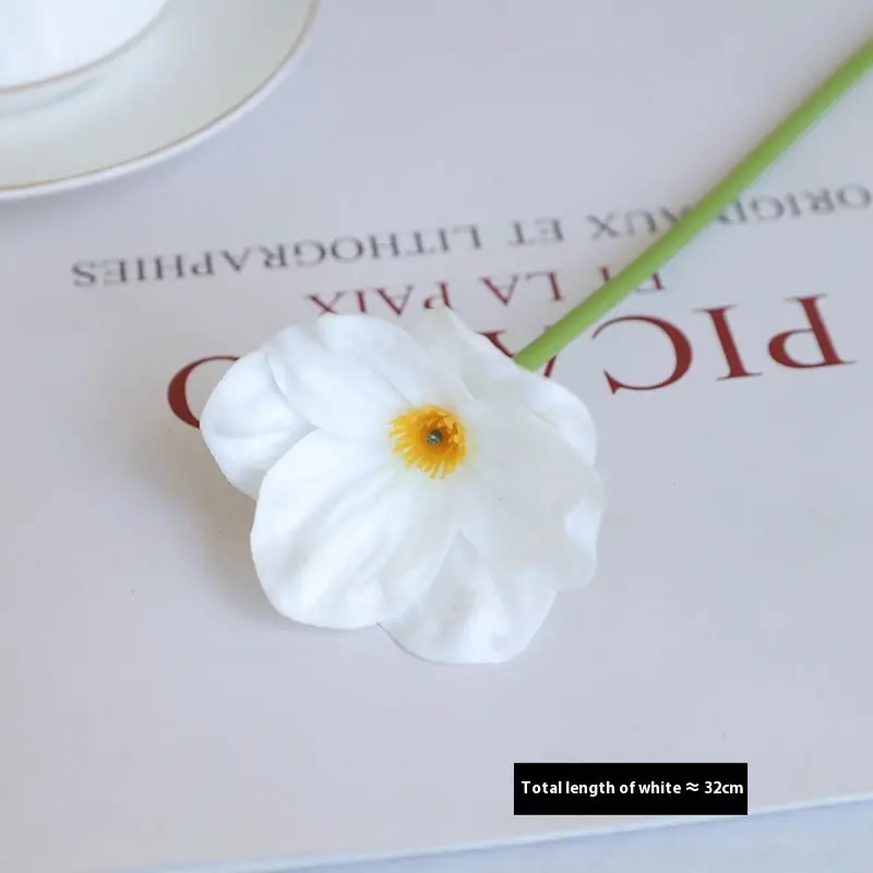 Mini Poppy Stem – PU Faux Floral Accent for Boutonnieres, Centerpieces & Event Details