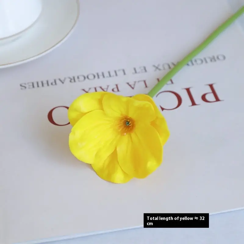 Mini Poppy Stem – PU Faux Floral Accent for Boutonnieres, Centerpieces & Event Details