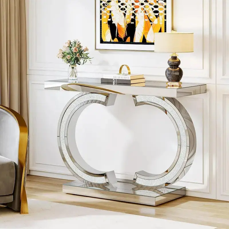 Mirrored Silver Console Table – 39" Entryway Hall Table 2
