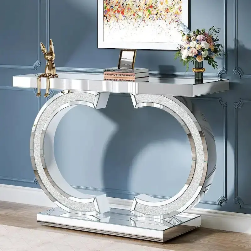 Mirrored Silver Console Table – 39" Entryway Hall Table
