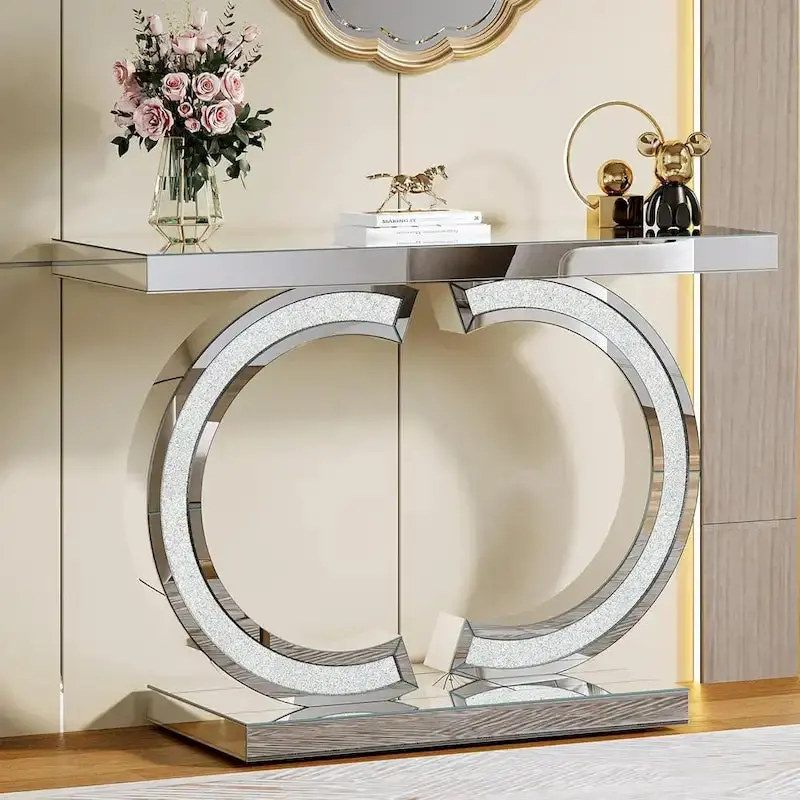 Mirrored Silver Console Table – 39" Entryway Hall Table