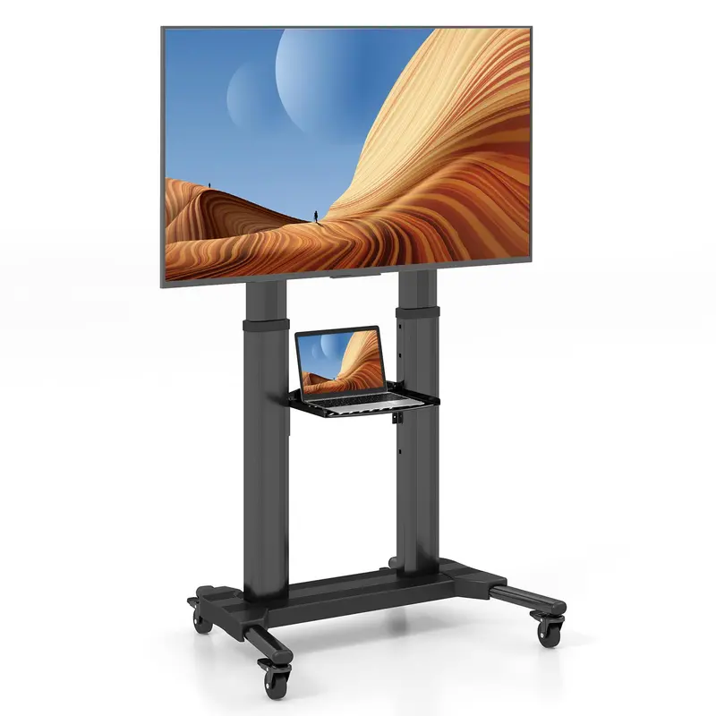 Mobile TV Stand Compatible with 32"–85" Flat or Curved Screens and VESA 400×700mm Mounting
