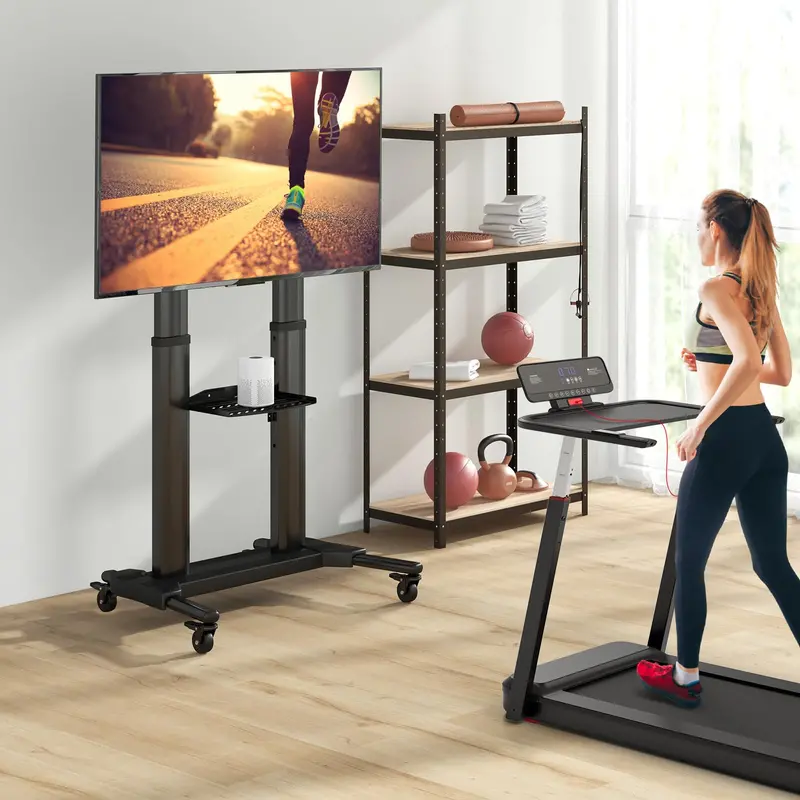Mobile TV Stand Compatible with 32"–85" Flat or Curved Screens and VESA 400×700mm Mounting 2