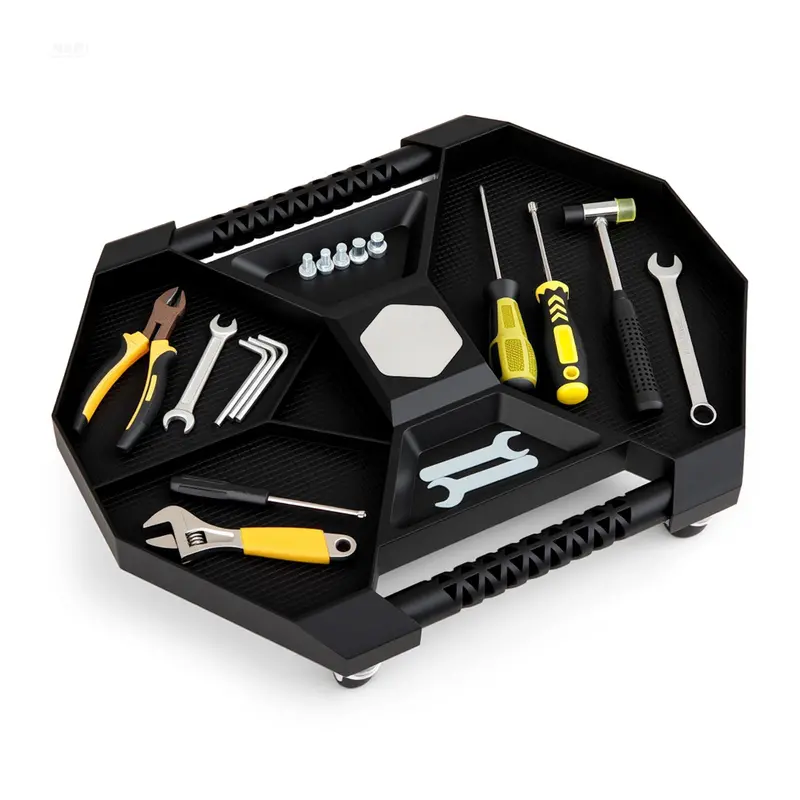 Mobile Workshop Caddy Tray with Four Locking Swivel Casters