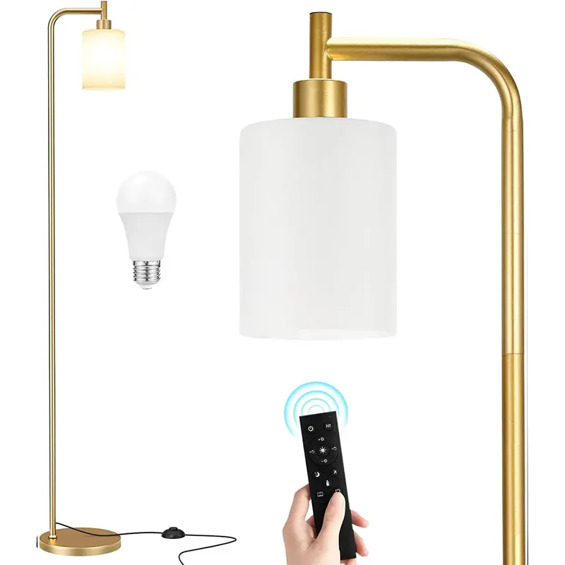 Modern Black Floor Lamp – Sleek Glass Shade with Integrated LED Bulb 7